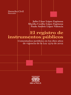 cover image of El registro de instrumentos públicos